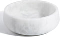 White Marble Dog Bowls, Non-Slip Dog Food Water Bowl Small, Heavy Duty Pet Bowl for Cats and Medium Dogs, Weighted African Natural Marble, Holds 4 Cups(5lbs)