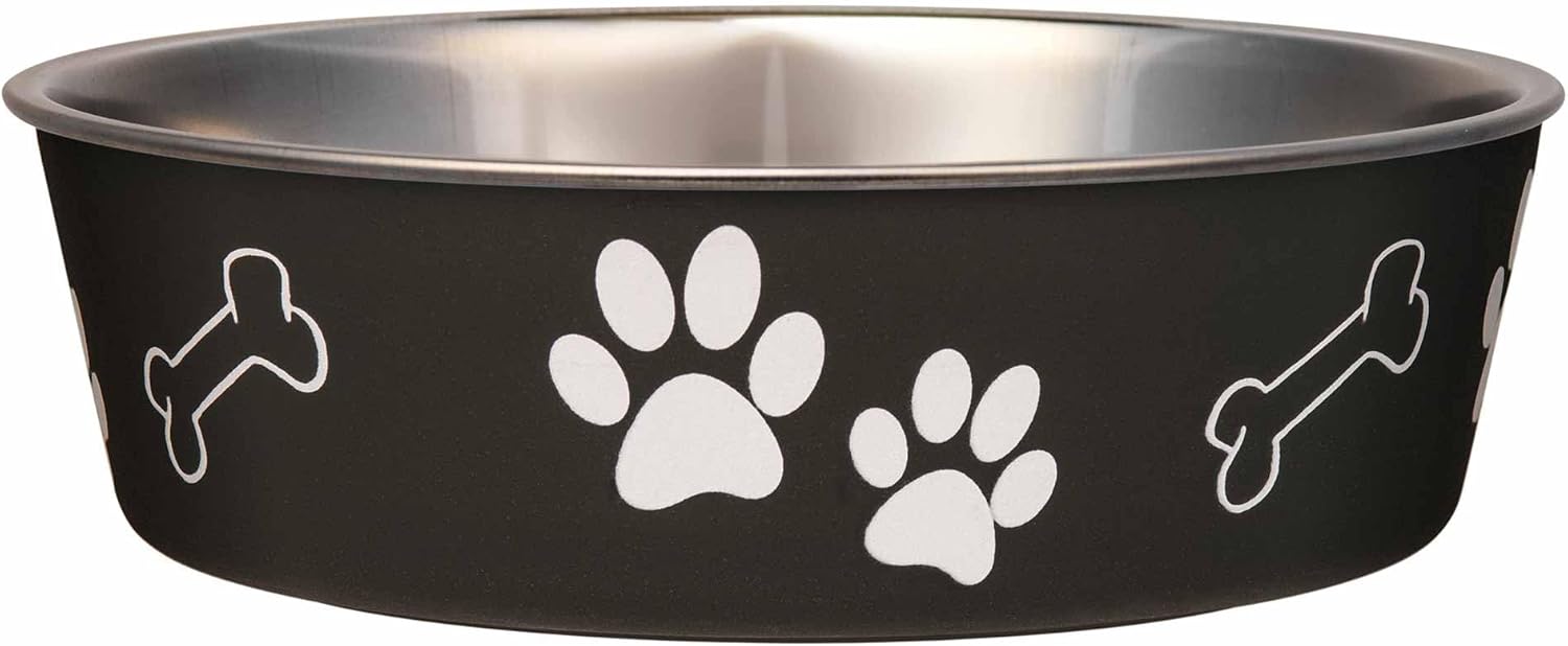 Dog Bowls- Stainless Steel Dog & Cat Bowls - Spill Proof Dog Food Bowl, Cat Bowl, Puppy Essentials & Pet Supplies Great for Home & Travel (Medium 20-35 lbs, Espresso)