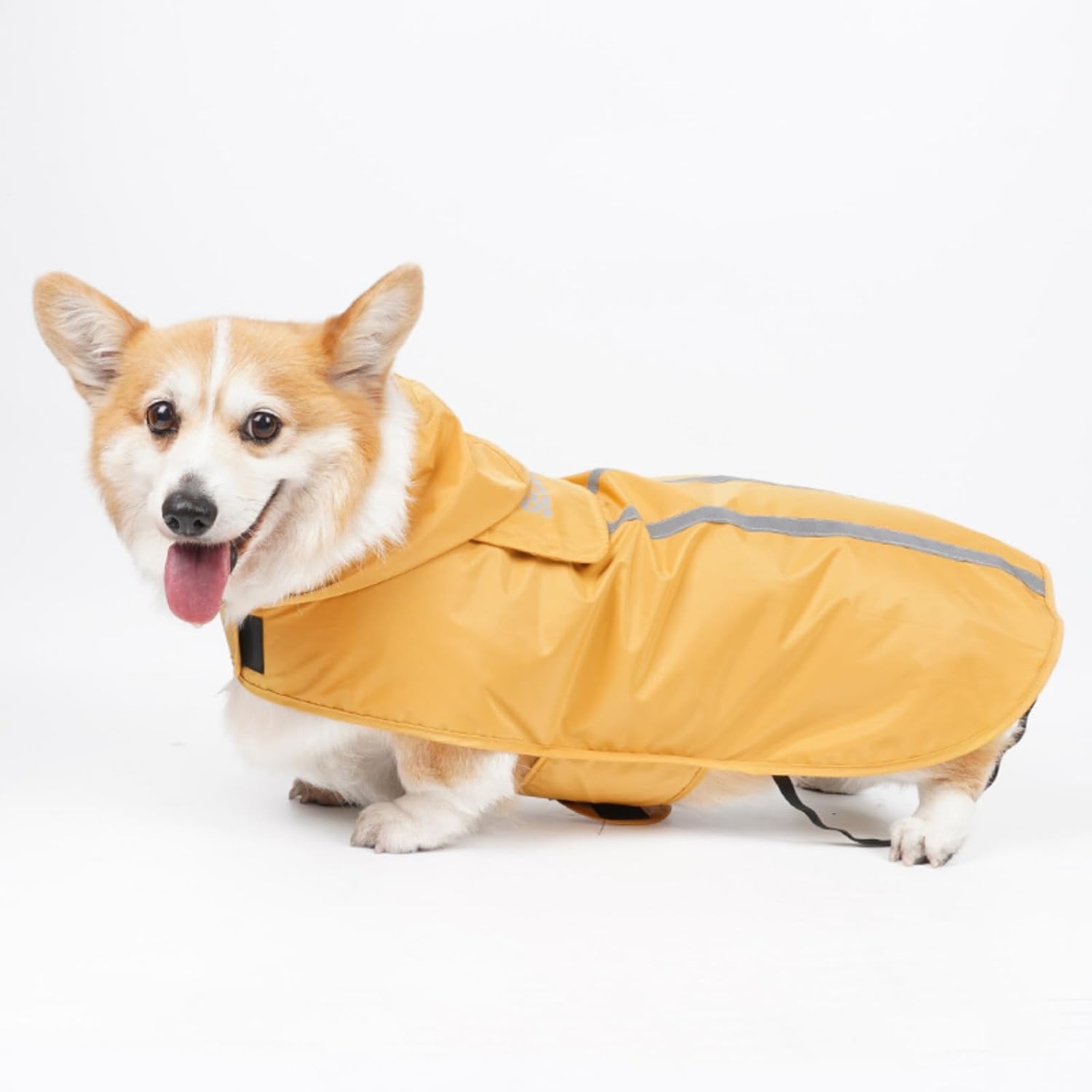 Dog Raincoat, Dog Raincoat, Waterproof Reflective Jacket for Pet Coats, Rain Jacket Dog for Pets with Hidden Pull Rope/Reflective Strips/Hoodie (Yellow, XL)