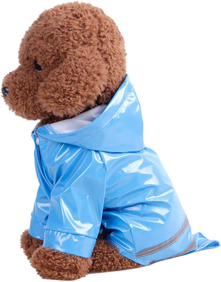 Outdoor Puppy Pet Rain Coat with Hood Waterproof Jackets PU Reflective Raincoat for Dogs Cats Apparel Clothes