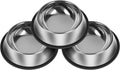 3Pcs Stainless Steel Dog Bowls Set - Non-Slip Food and Water Bowl 13 Oz - Dishwasher-Safe, Rust Resistant Metal Pet Bowls for Small/Medium/Large Sized Pets