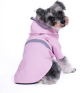 Dog Raincoat, Breathable, Lightweight Pet Rain Jacket, Waterproof Dog Clothing with Safety Reflective Stripes, Hood, Dog Raincoat (Pink, XL)