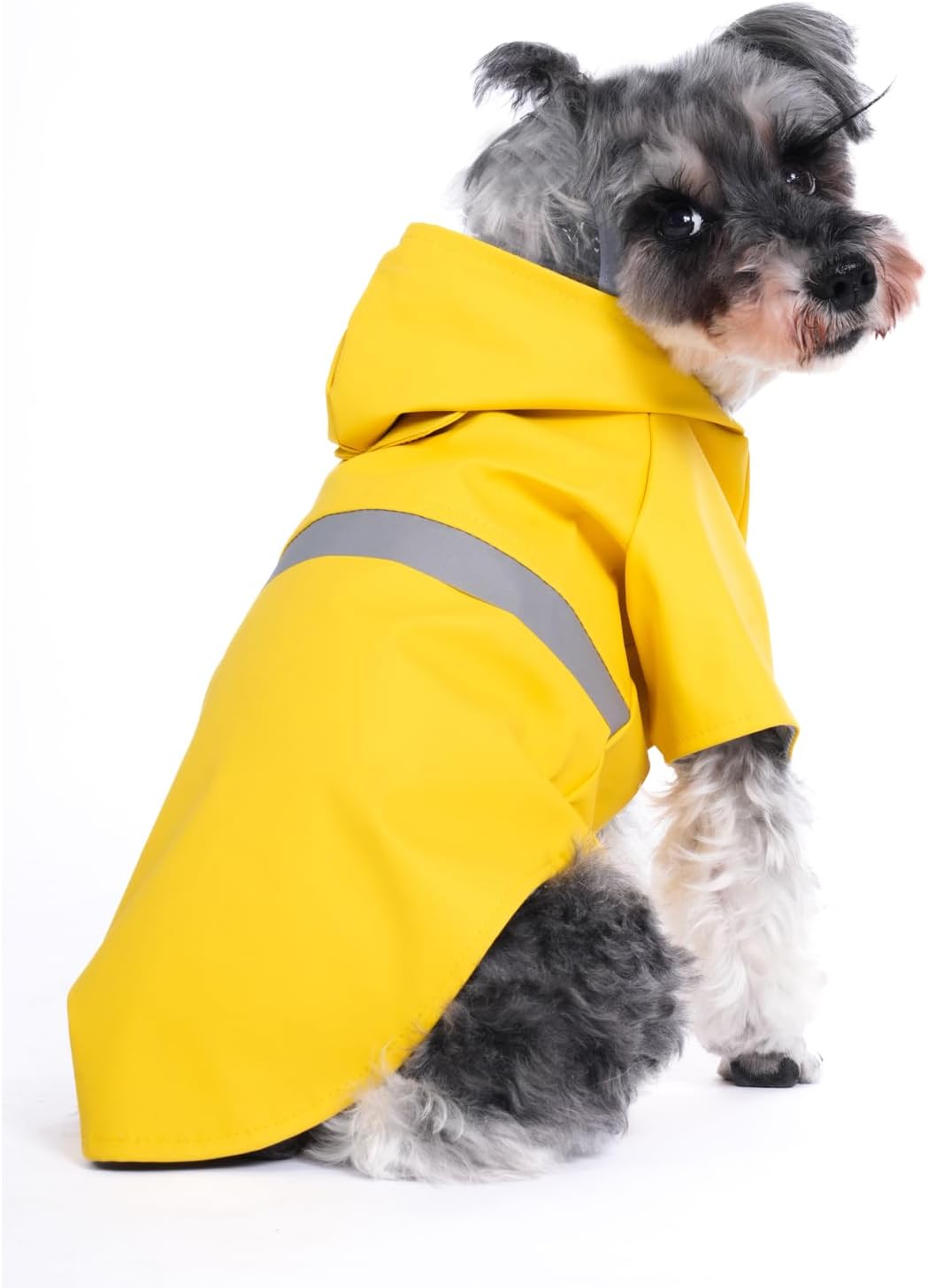 Dog Raincoat, Breathable, Lightweight Pet Rain Jacket, Waterproof Dog Clothing with Safety, Reflective Stripes, Hood, Dog Raincoat (Yellow, XL)