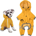 Raincoat for Dogs Dog Raincoat Waterproof with Collar Hole Adjustable 4 Legs Pet Poncho Dog Raincoat with Hood Reflective Stripes for Small Medium Dogs (S)