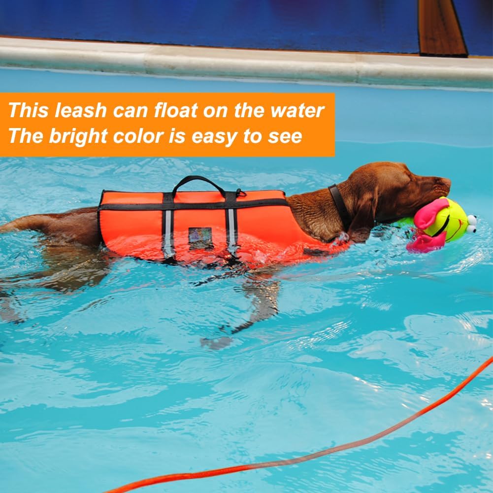 Floating Long Dog Leash, 20FT Dog Training Leash, Lightweight Dog Check Cord Rope Lead with Comfortable Handle for Outside, Hiking, Swimming, Beach and Lake