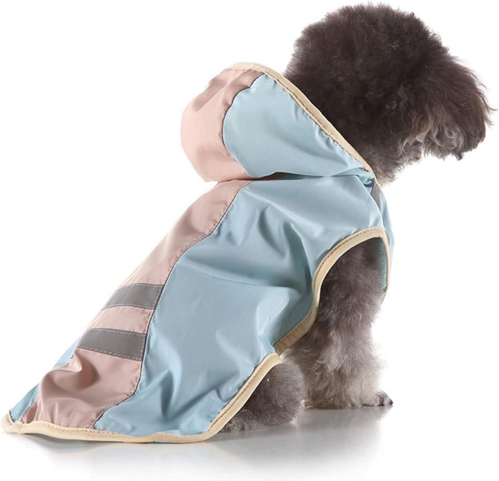 Dog Raincoat Waterproof Adjustable Lightweight Pet Rain Jacket with Safety Reflective Stripe for Walking in Rainy Day (S)