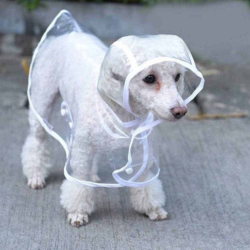 Dog Raincoats, Pet Waterproof Clothes Puppy Clear Raincoat Hooded Rain Jacket Portable Raining Coat Poncho Breathable Lightweight for Small Medium Dogs Outdoor Walking Rainning Days (Small)