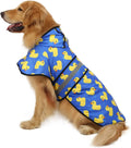 Dog Raincoat Hooded Slicker Poncho for Small to X-Large Dogs and Puppies (Rubber Ducks, Large)