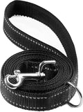 Reflective Dog Leash with D Ring for Large&Medium and Small Dogs, Padded Handle Nylon Dogs Leashes for Walking and Training (Black, 1 inch X 6 FT)