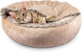 23-Inch Luxury Round Donut Burrow Cave Bed with Hooded Blanket for Cozy Cuddling and Anti-Anxiety, Machine Washable
