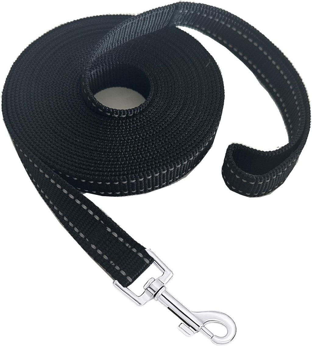 Nylon Training Dog Leash for Small Medium Dogs, 15ft 20ft 30ft 50ft 100ft Reflective Long Leash Dog/Puppy Lead for Obedience Recall Training, Camping