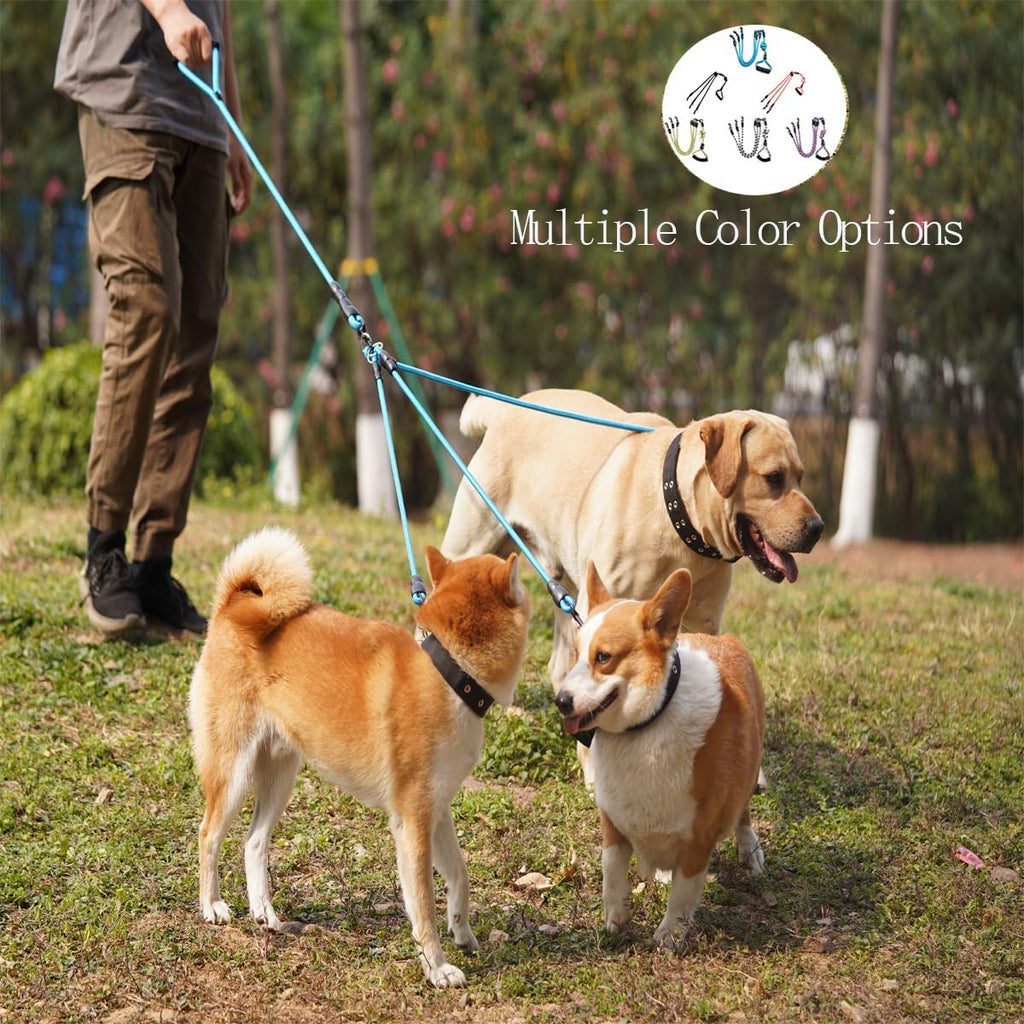 3 in 1 Durable Nylon Dog Leash with Padded Handle, 360° Swivel No Tangle Climbing Rope Removable Pet Traction Rope, Lead for Medium Large Dogs Blue